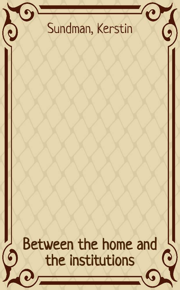 Between the home and the institutions : The feminist movement in Madrid, Spain = Между домом и институтами.