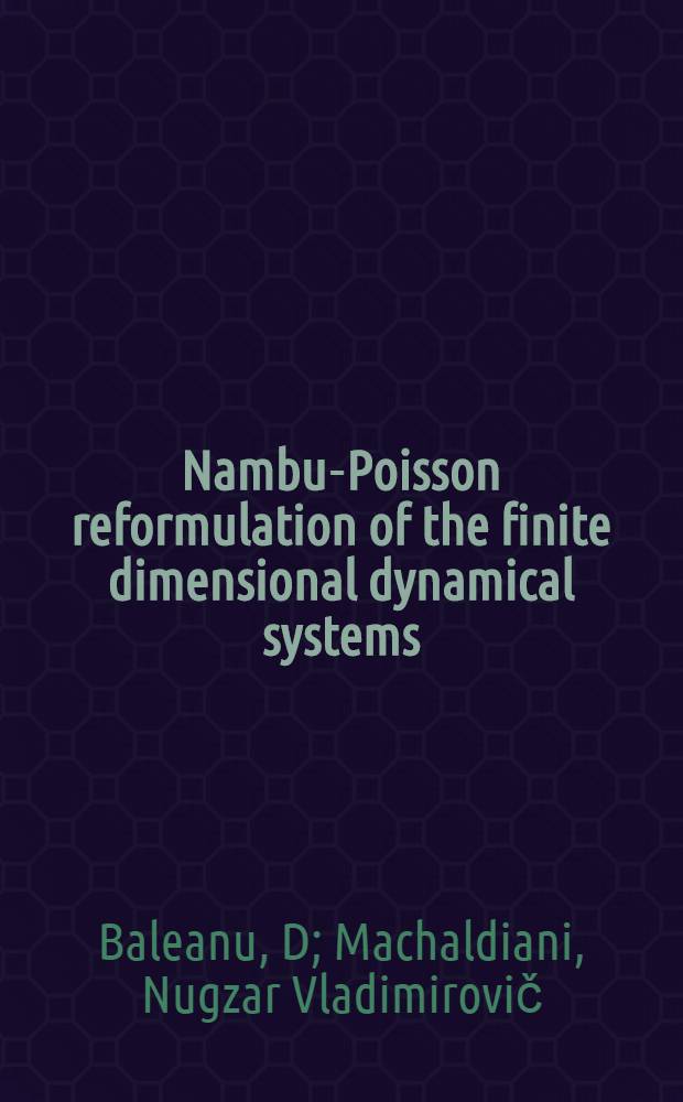 Nambu-Poisson reformulation of the finite dimensional dynamical systems