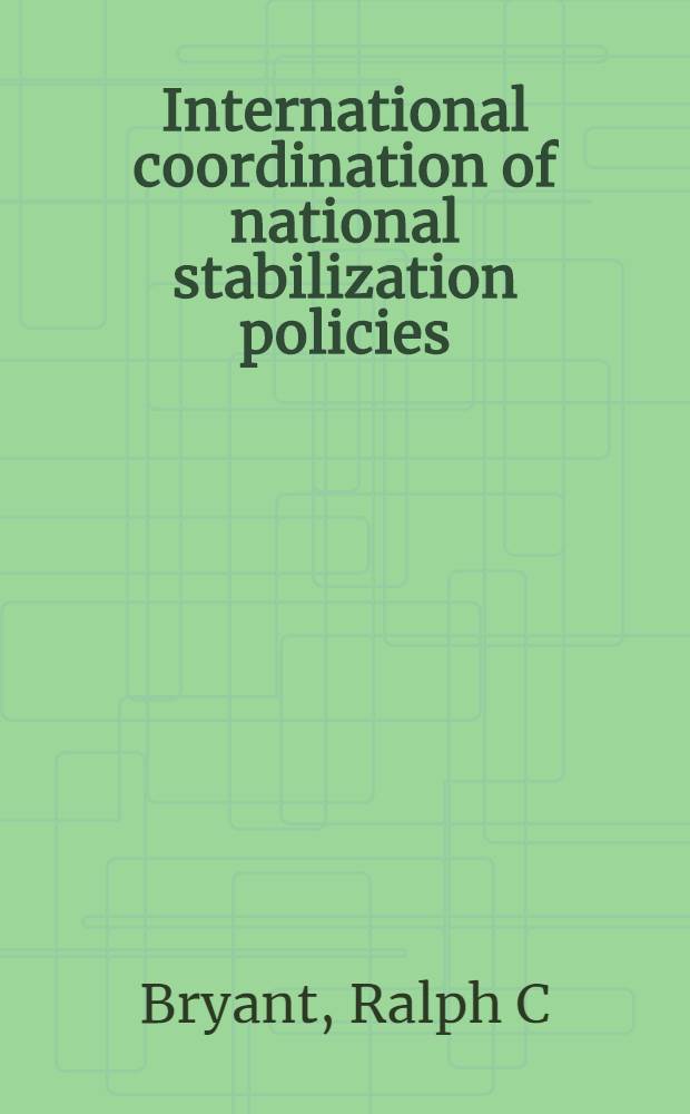 International coordination of national stabilization policies