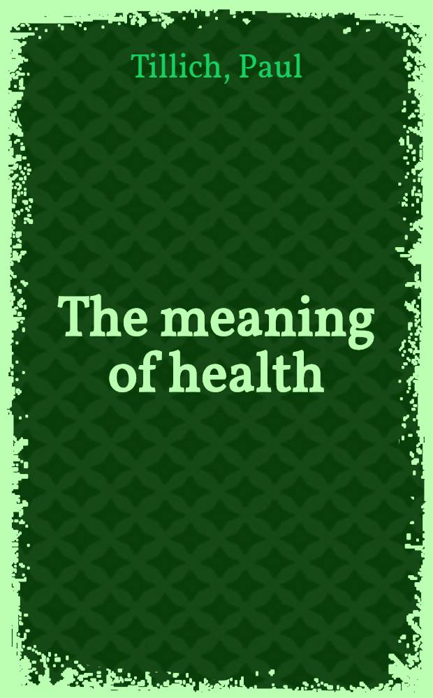 The meaning of health : The relation of religion a. health = Смысл здоровья. Связь религии и здоровья.