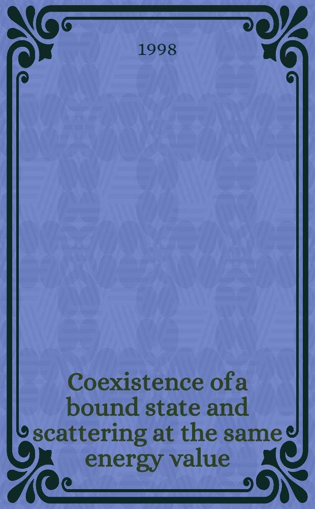 Coexistence of a bound state and scattering at the same energy value : A quantum paradox