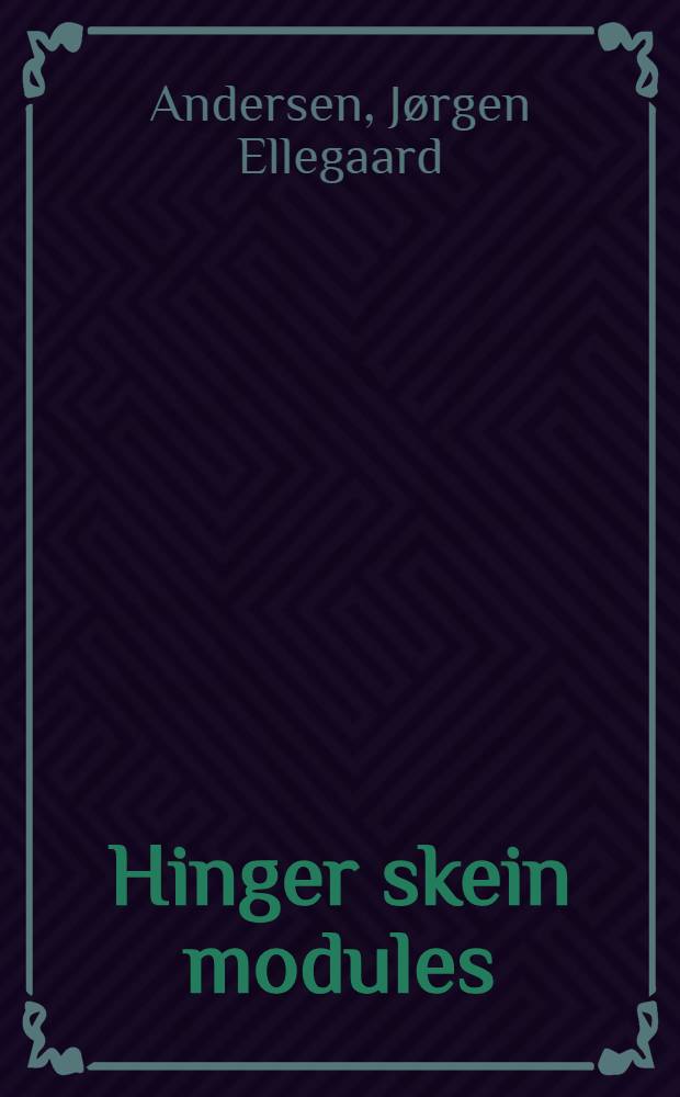 Hinger skein modules = Высшие модули пучка (полиномов).