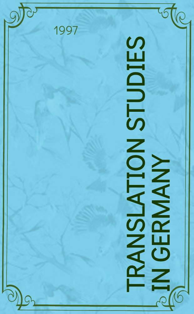 Translation studies in Germany