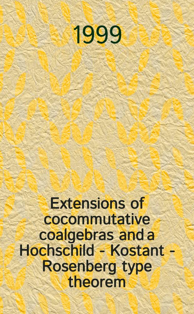 Extensions of cocommutative coalgebras and a Hochschild - Kostant - Rosenberg type theorem = Расширения ко-коммутативных коалгебр и теоремы типа Хохшильда-Костанта-Розенберга.