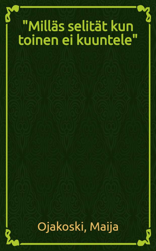 "Milläs selität kun toinen ei kuuntele" : Yhteistoimintalain toimivuus elintarviketeollisuuden työpaikoilla työelämän laatukysymyksenä : Diss.