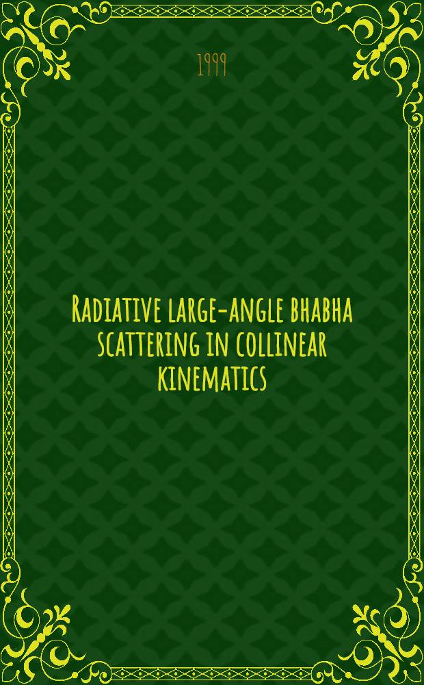 Radiative large-angle bhabha scattering in collinear kinematics