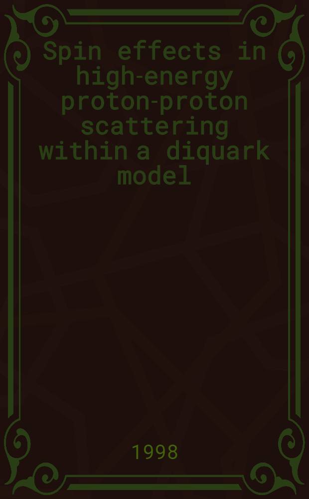 Spin effects in high-energy proton-proton scattering within a diquark model