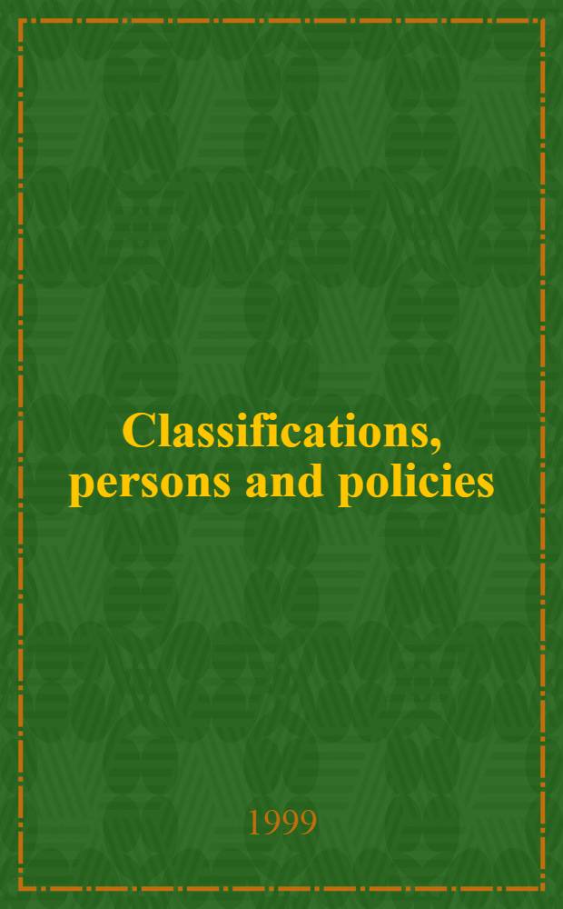 Classifications, persons and policies : Refugees a. Swed. welfare bureaucracy : Doctoral diss. = Классификации личности и полиция. Эмигранты и шведское управление благосостоянием.