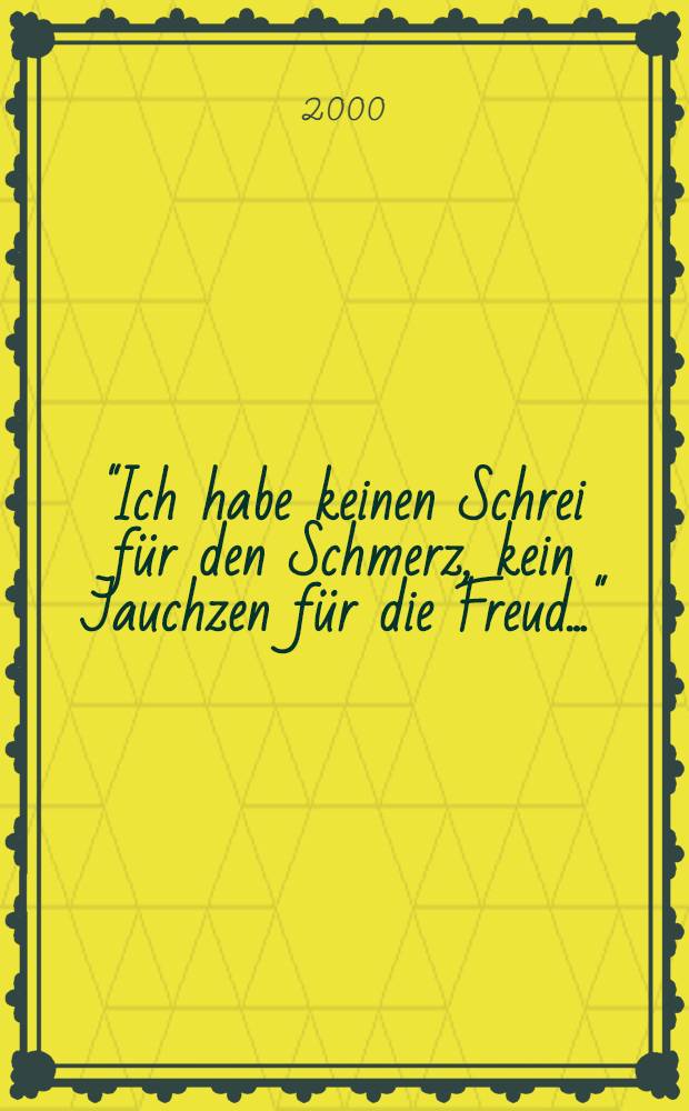 "Ich habe keinen Schrei für den Schmerz, kein Jauchzen für die Freud..." : Zur Metaphorik u. Deutung des Dramas Dantons Tod von Georg Büchner : Diss. = О драме Г.Бюхнера "Смерть Дантона".