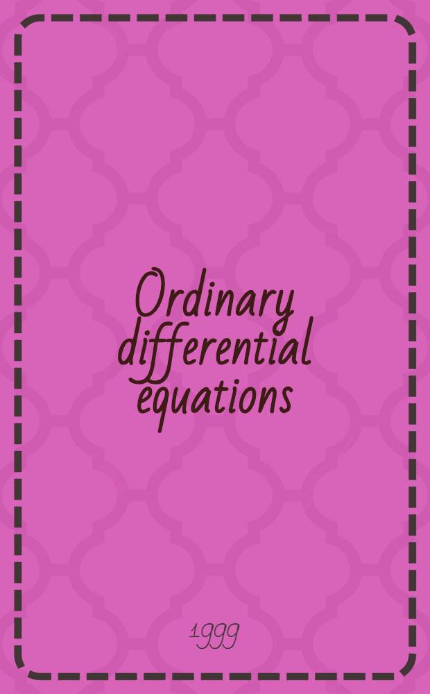 Ordinary differential equations : Examples of compulsory homework solutions