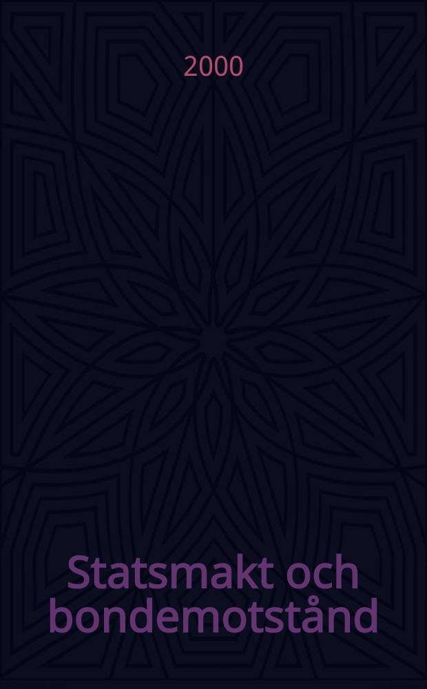 Statsmakt och bondemotstånd : Allmoge och överhet under stora nordiska kriget : Diss. = Шведские крестьяне и абсолютная власть во время Великой Северной войны.