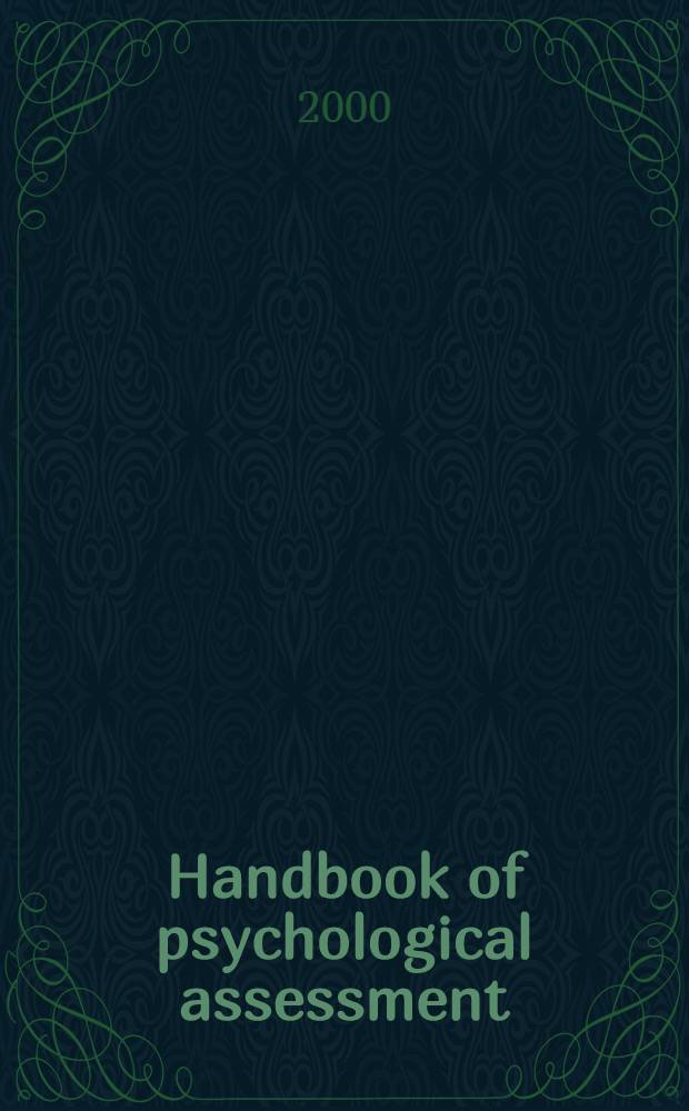 Handbook of psychological assessment