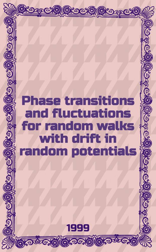 Phase transitions and fluctuations for random walks with drift in random potentials : Diss = Фазовые переходы и флуктуации для случайных блужданий..