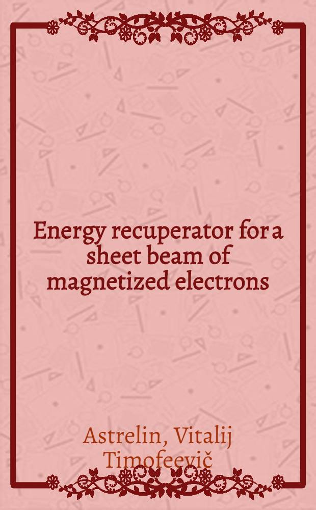 Energy recuperator for a sheet beam of magnetized electrons (a numerical simulation)
