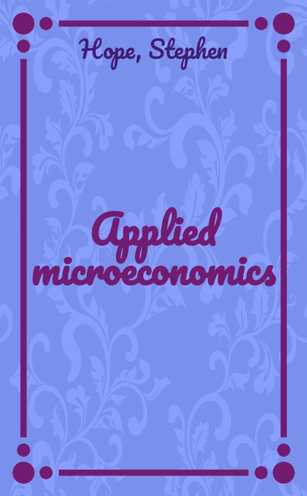 Applied microeconomics