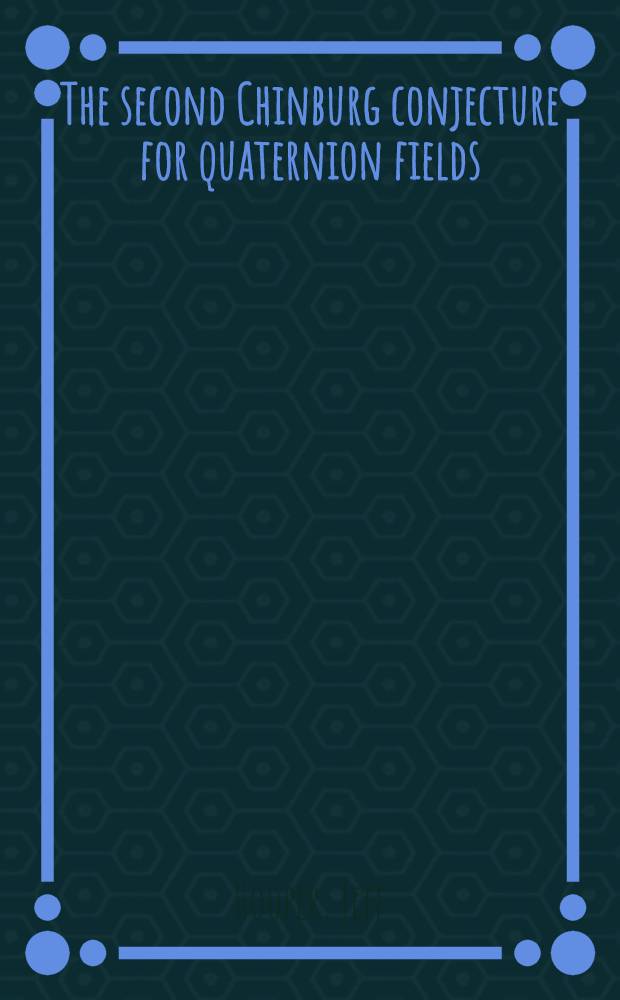 The second Chinburg conjecture for quaternion fields = Второе предложение Чинбурга для квантернионных областей.