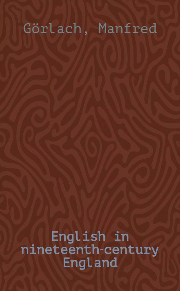 English in nineteenth-century England : An introd