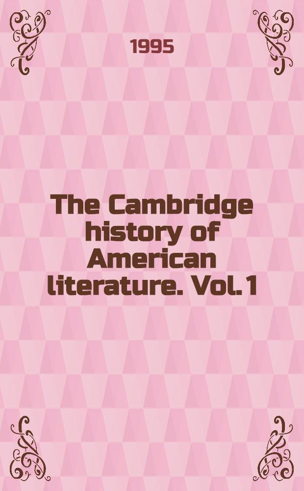 The Cambridge history of American literature. Vol. 1 : 1590-1820