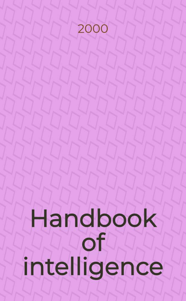 Handbook of intelligence