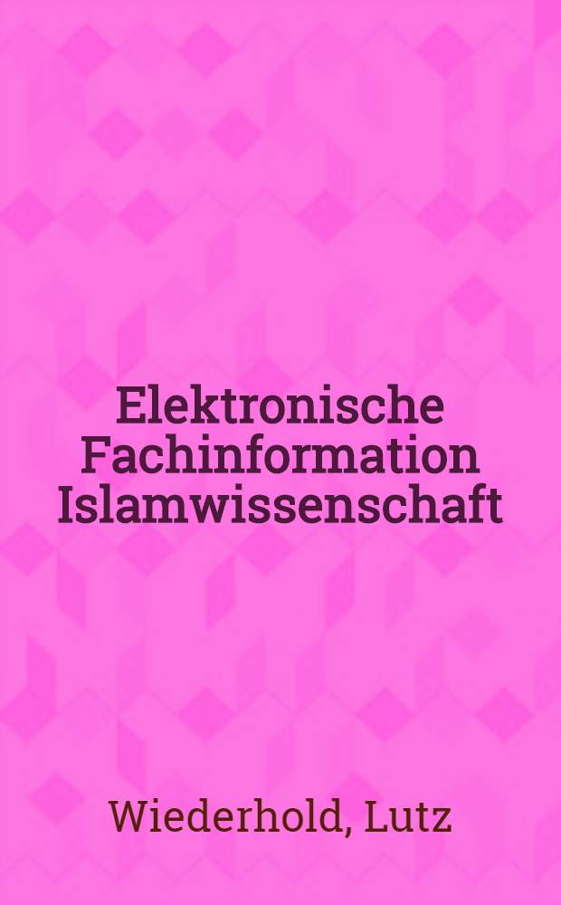 Elektronische Fachinformation Islamwissenschaft : Gegenwärtige Situation u. Perspektiven im Rahmen einer Virtuellen Fachbibl. Vorderer Orient - Nordafrika