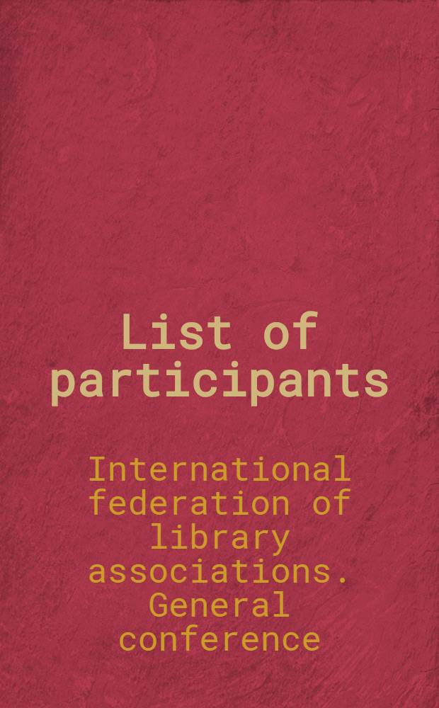List of participants