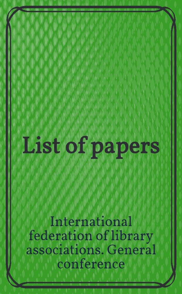 List of papers