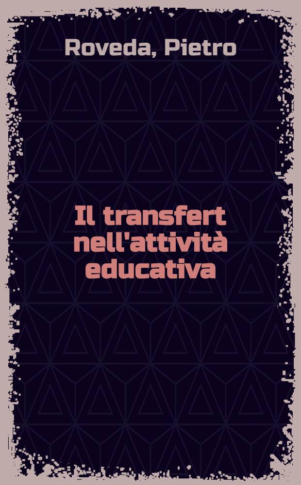 Il transfert nell'attività educativa