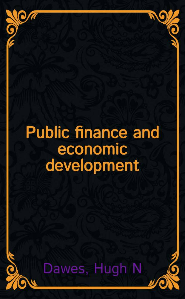 Public finance and economic development : Spotlight on Jamaica