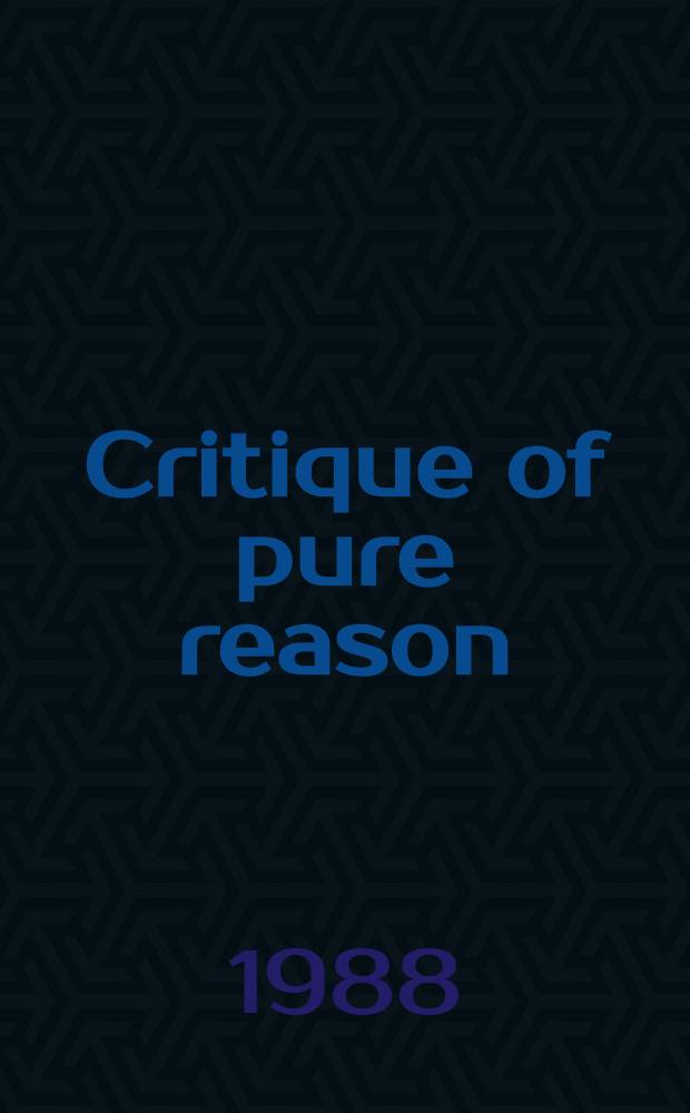 Critique of pure reason