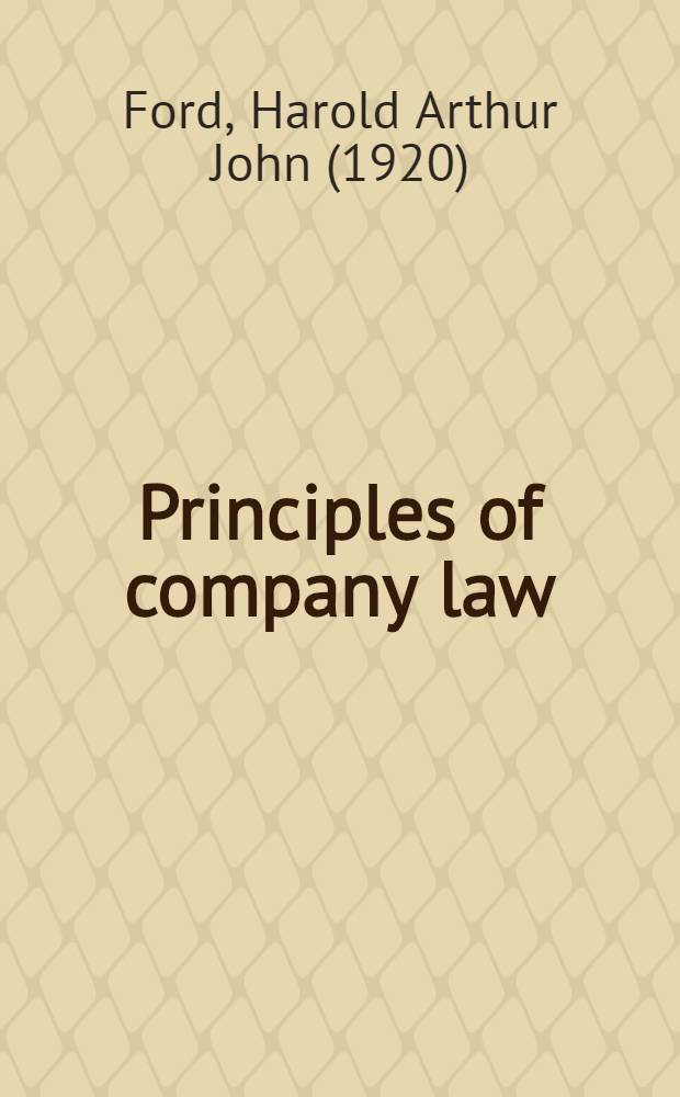Principles of company law