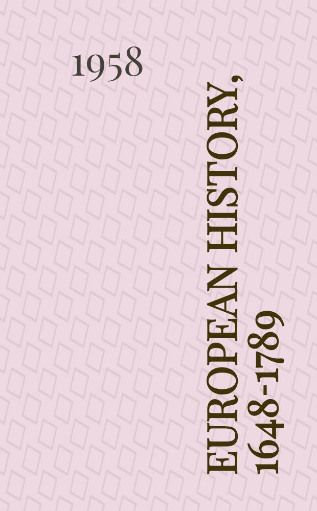 European history , 1648-1789