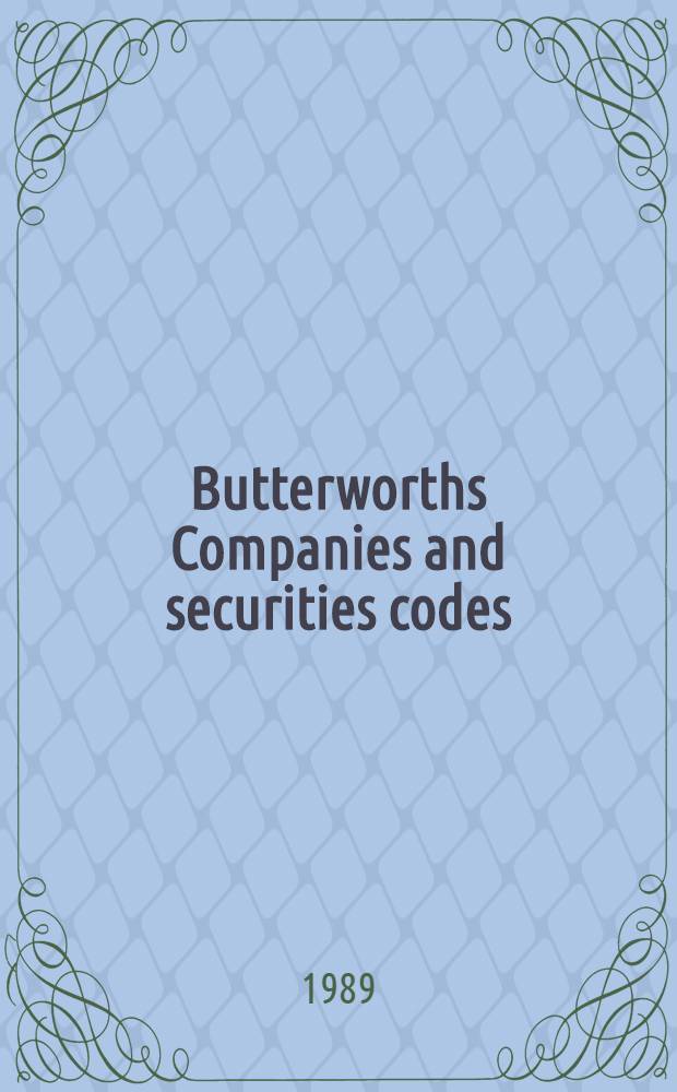 Butterworths Companies and securities codes