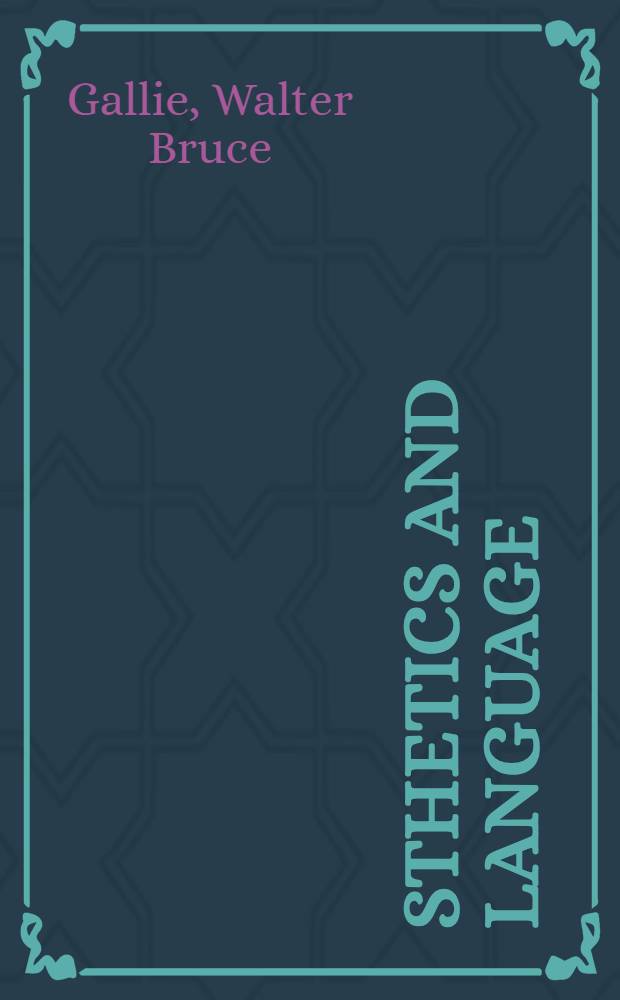 Ӕsthetics and language : Essays