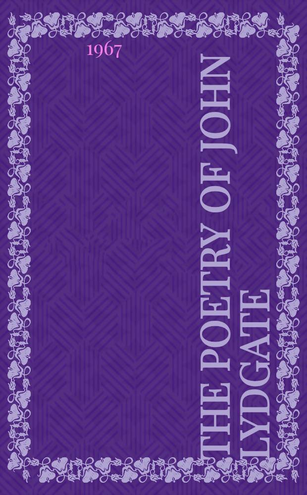 The poetry of John Lydgate