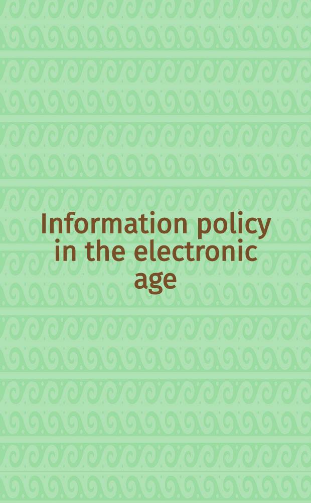 Information policy in the electronic age = Информационная политика в электронную эпоху
