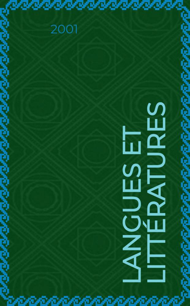 Langues et littératures : Ling., stylistique, trad = Языки и литература