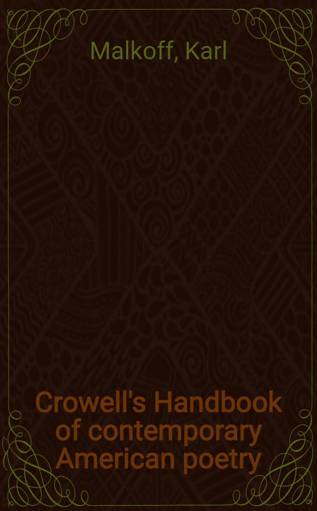 Crowell's Handbook of contemporary American poetry