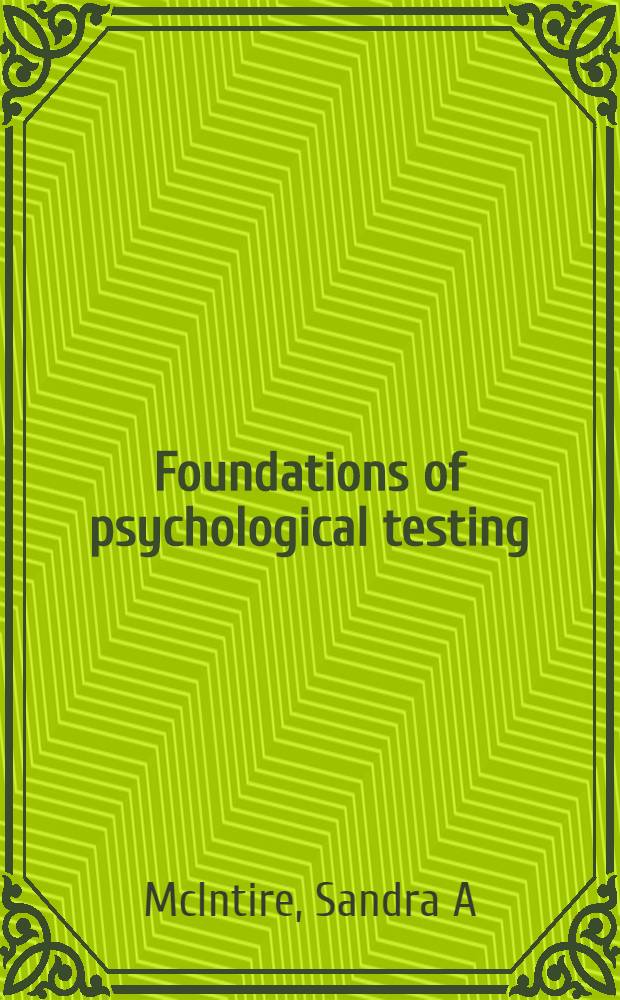 Foundations of psychological testing