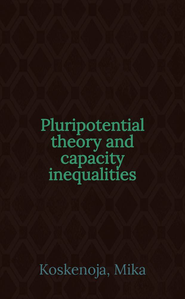 Pluripotential theory and capacity inequalities