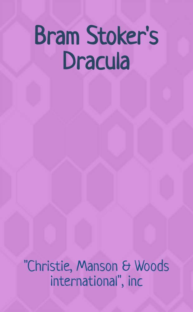 Bram Stoker's Dracula: the original typed manuscript : A cat. of publ. auction, New York, 17 Apr. 2002 = Дракула Брема Стокера = Аукцион Кристи:"Дракула" Б.Стокера