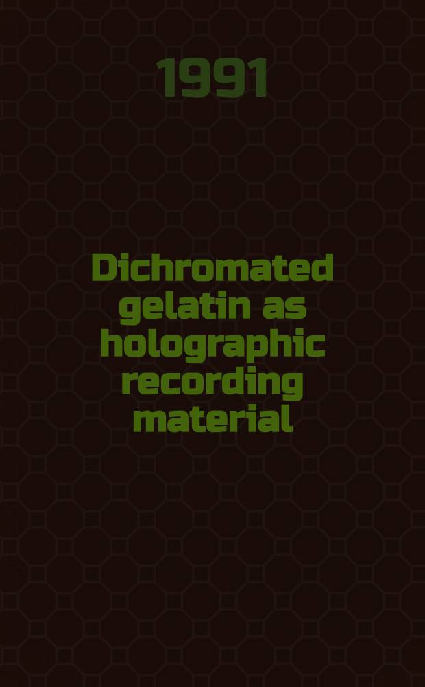 Dichromated gelatin as holographic recording material : II reflection gratings = Желатин как записывающий голографический материал