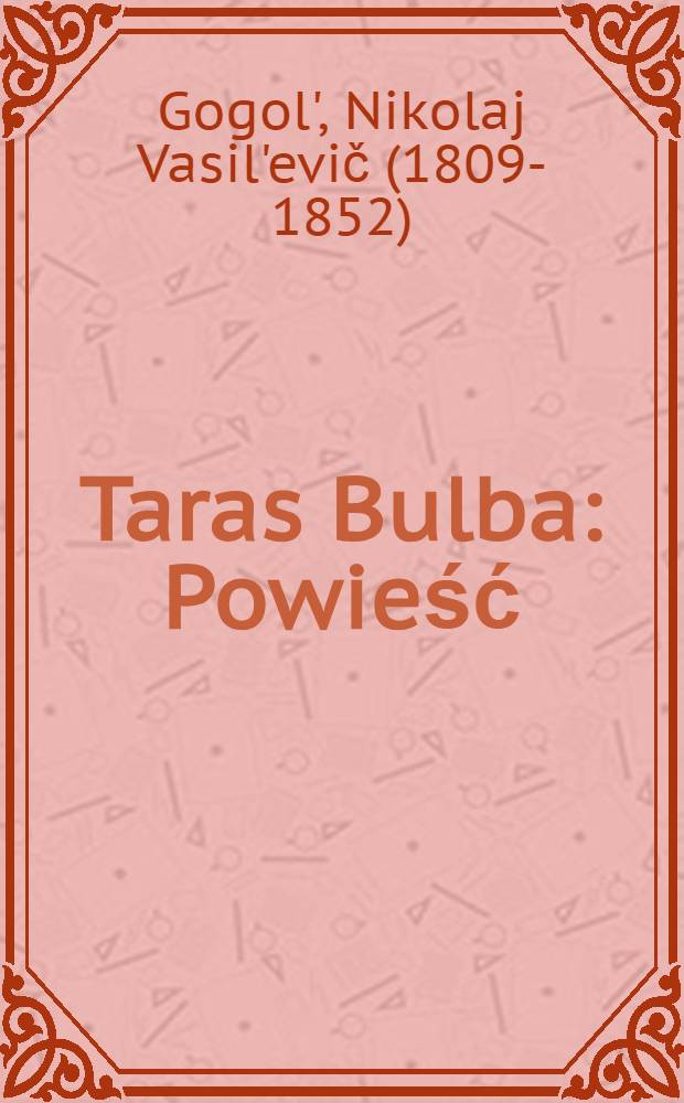 Taras Bulba : Powieść