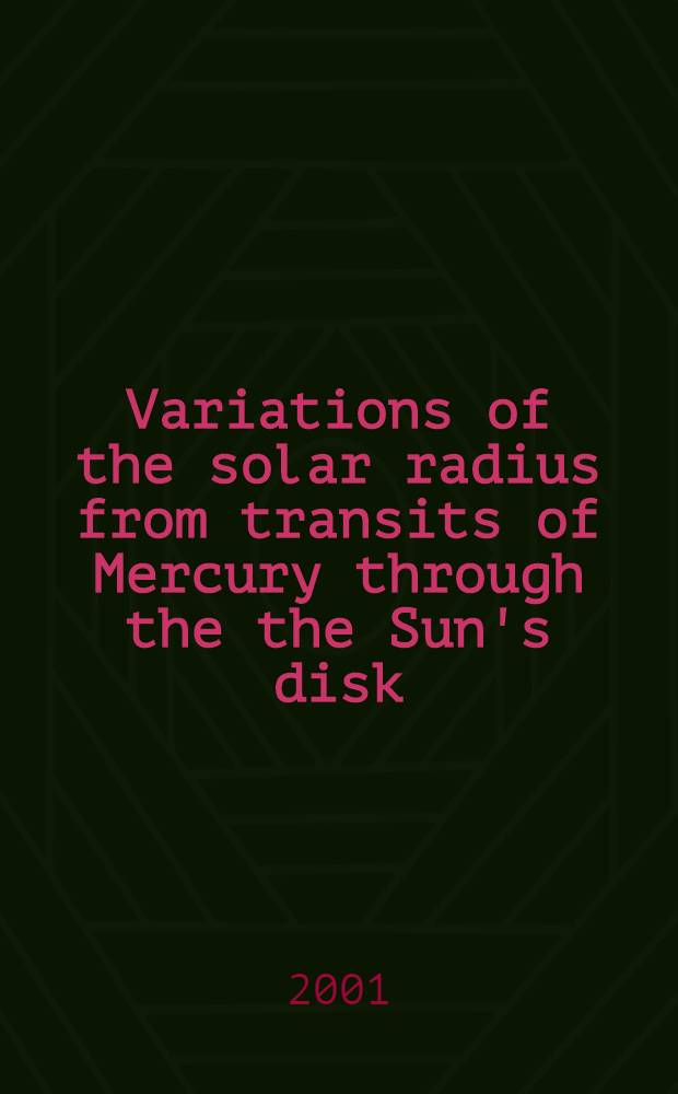 Variations of the solar radius from transits of Mercury through the the Sun's disk