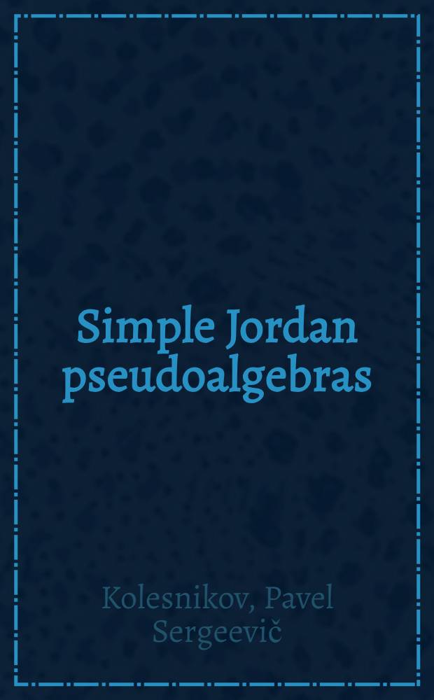 Simple Jordan pseudoalgebras