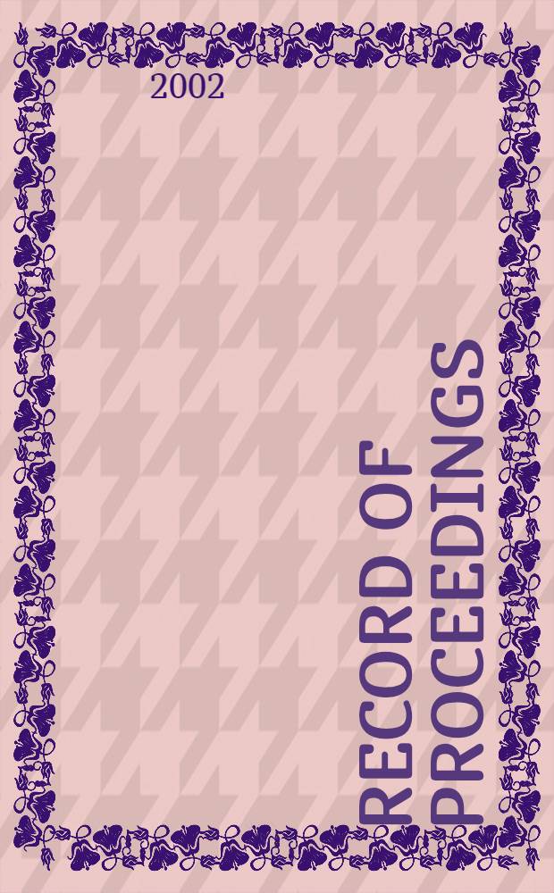 Record of proceedings = Международная организация труда