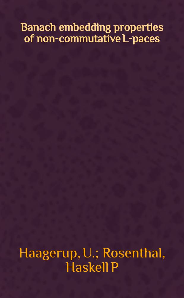 Banach embedding properties of non-commutative L -spaces