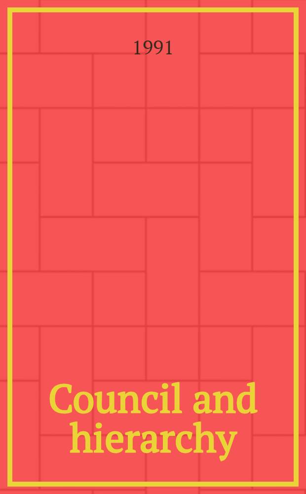 Council and hierarchy : The polit. thought of William Durant the Younger = Собор и иерархия: Политическая мысль Уильяма Дюрана младшего