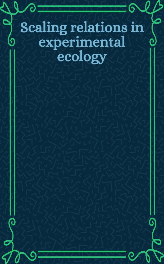 Scaling relations in experimental ecology = Масштабные связи в экспериментальной экологии