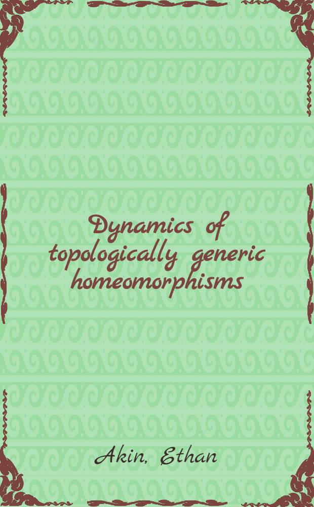 Dynamics of topologically generic homeomorphisms