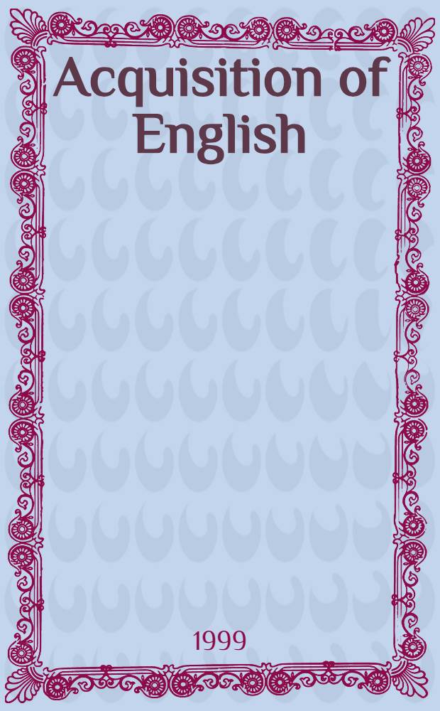 Acquisition of English : In content a. lang. integrated learning at elementary level in the Finn. comprehensive school = Приобретение новых знаний в английском...